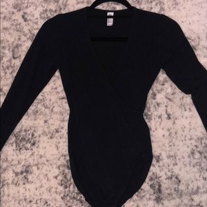 Deep v American apparel body suite